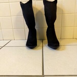 Black Suede Cowboy Boots